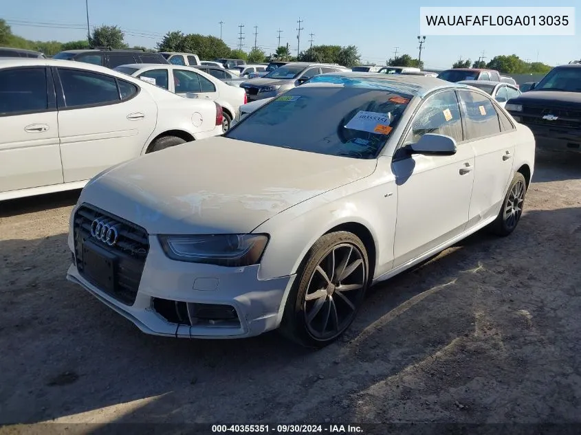 2016 Audi A4 2.0T Premium VIN: WAUAFAFL0GA013035 Lot: 40355351