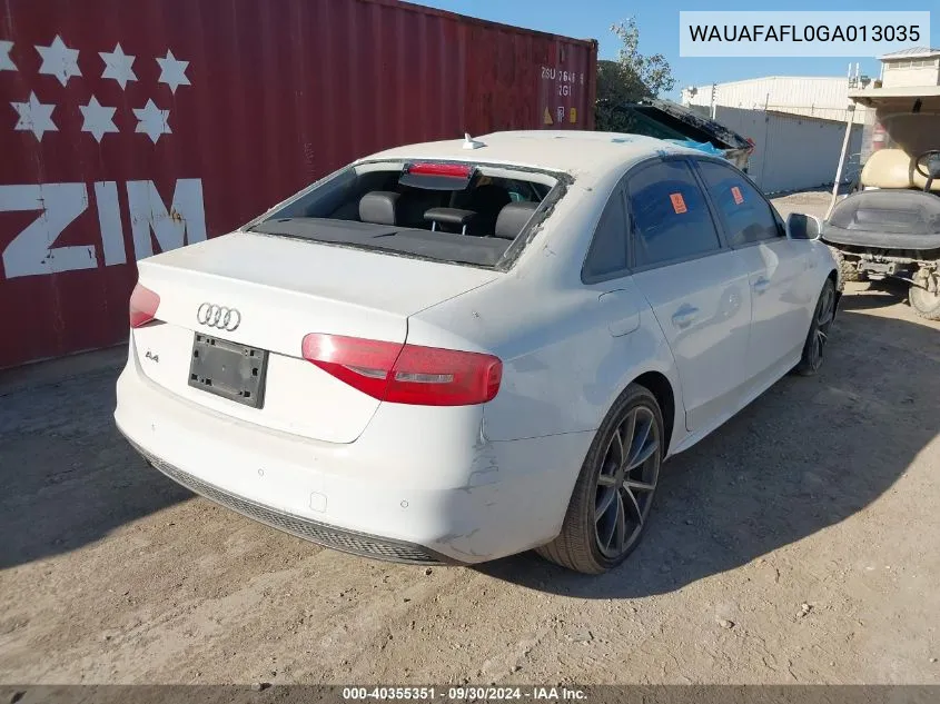 WAUAFAFL0GA013035 2016 Audi A4 2.0T Premium