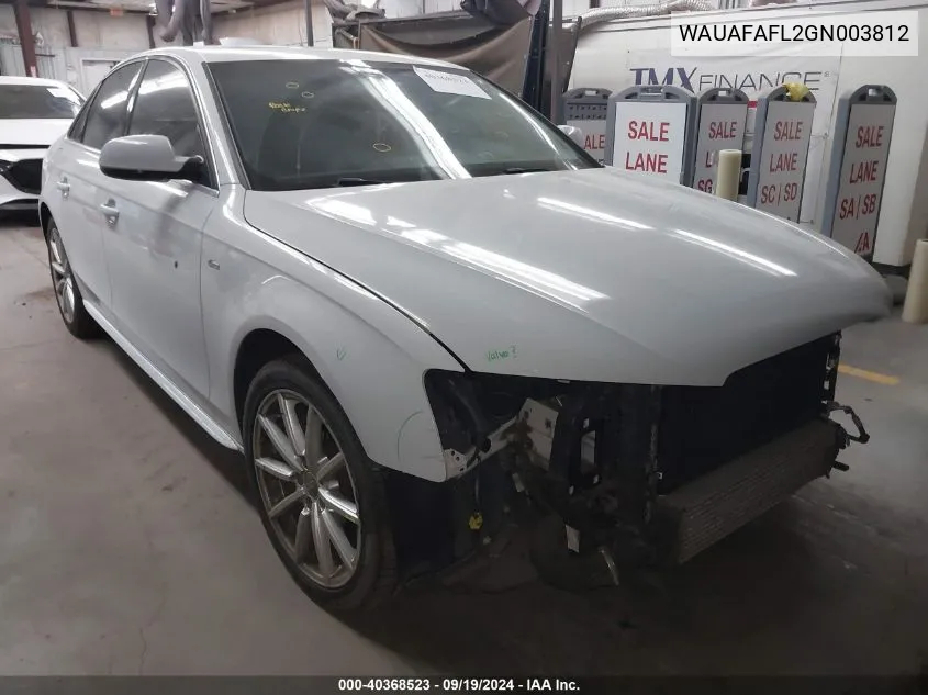 WAUAFAFL2GN003812 2016 Audi A4 2.0T Premium