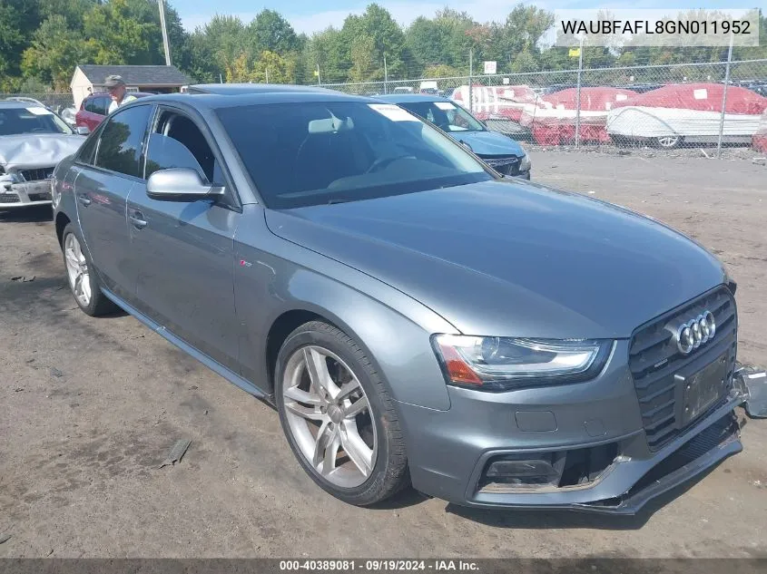 WAUBFAFL8GN011952 2016 Audi A4 2.0T Premium