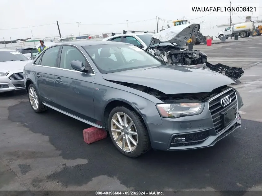 2016 Audi A4 2.0T Premium VIN: WAUAFAFL1GN008421 Lot: 40396604