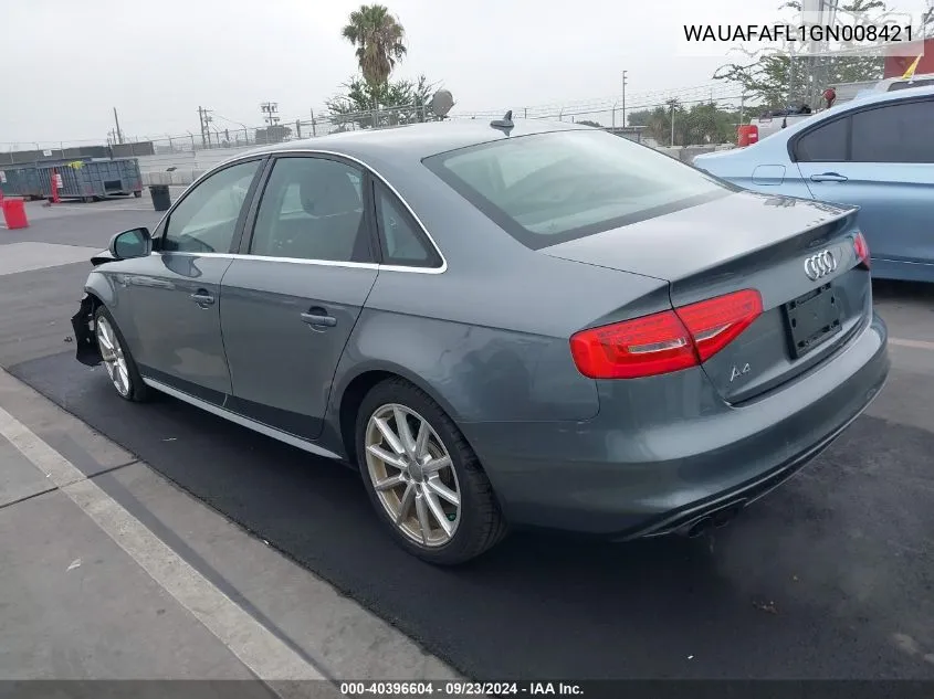 2016 Audi A4 2.0T Premium VIN: WAUAFAFL1GN008421 Lot: 40396604