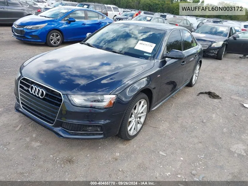 WAUFFAFL6GN003172 2016 Audi A4 2.0T Premium