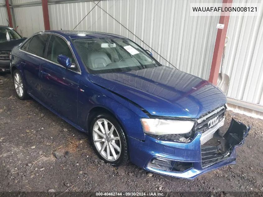 2016 Audi A4 2.0T Premium VIN: WAUAFAFL0GN008121 Lot: 40462744