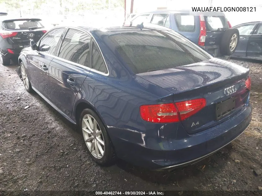 WAUAFAFL0GN008121 2016 Audi A4 2.0T Premium