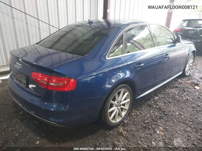 WAUAFAFL0GN008121 2016 Audi A4 2.0T Premium