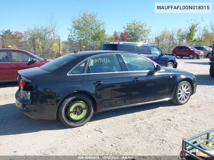 2016 Audi A4 2.0T Premium VIN: WAUFFAFL0GN018315 Lot: 40494416