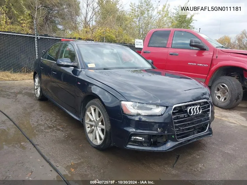 WAUBFAFL5GN011181 2016 Audi A4 2.0T Premium