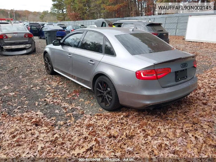 2016 Audi A4 2.0T Premium VIN: WAUFFAFL9GN002145 Lot: 40739099