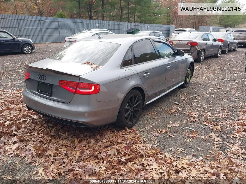 2016 Audi A4 2.0T Premium VIN: WAUFFAFL9GN002145 Lot: 40739099