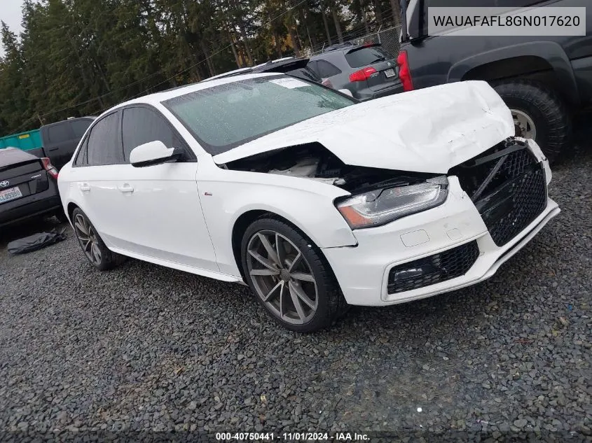 2016 Audi A4 2.0T Premium VIN: WAUAFAFL8GN017620 Lot: 40750441