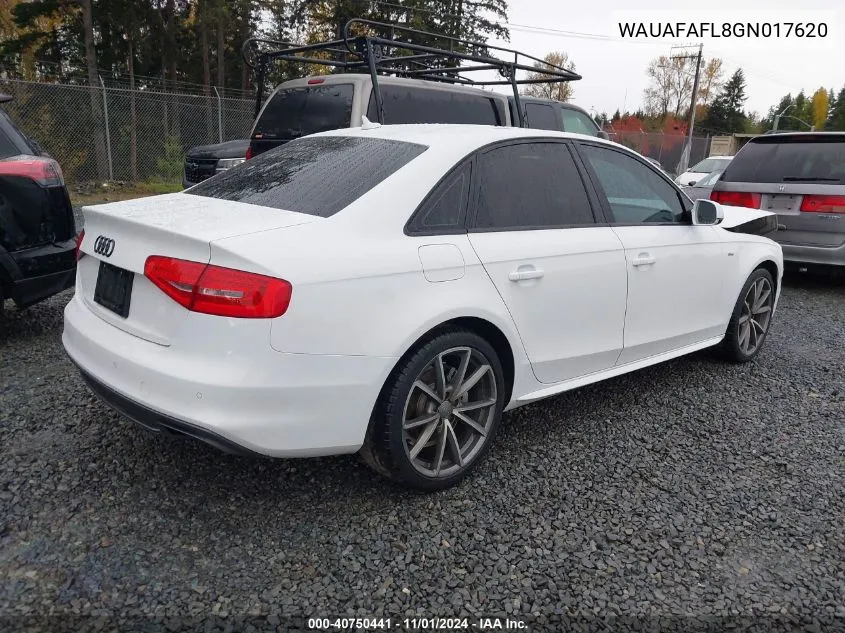 2016 Audi A4 2.0T Premium VIN: WAUAFAFL8GN017620 Lot: 40750441