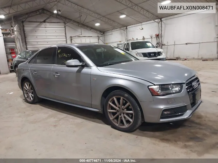 2016 Audi A4 2.0T Premium VIN: WAUBFAFLXGN008471 Lot: 40774671