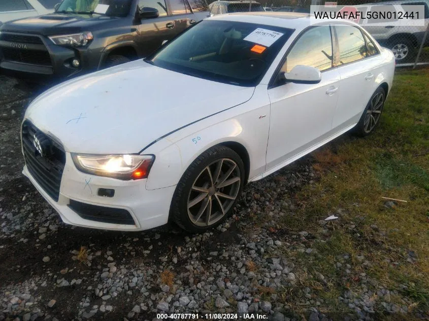 2016 Audi A4 2.0T Premium VIN: WAUAFAFL5GN012441 Lot: 40787791