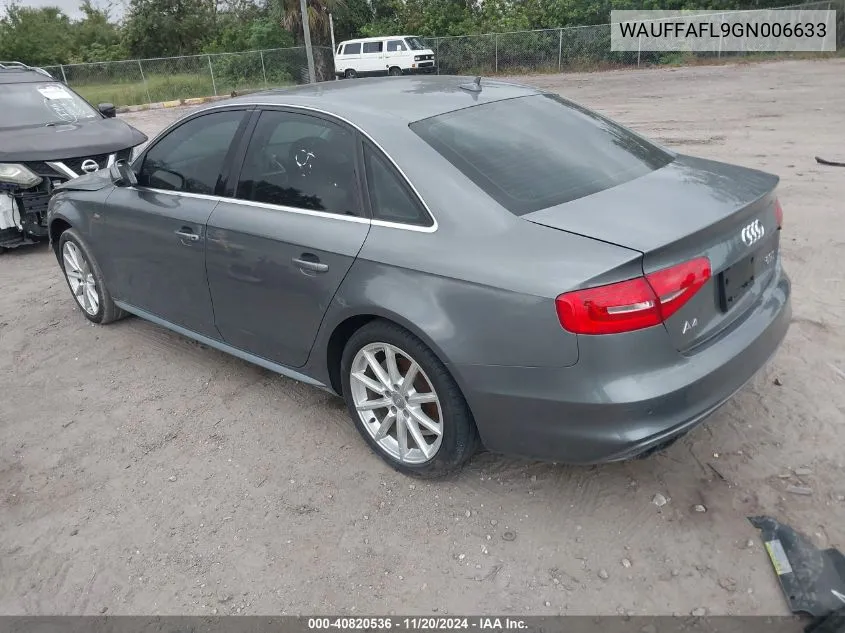 2016 Audi A4 2.0T Premium VIN: WAUFFAFL9GN006633 Lot: 40820536