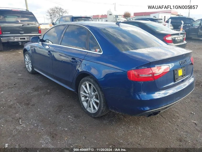 2016 Audi A4 2.0T Premium VIN: WAUAFAFL1GN005857 Lot: 40881713