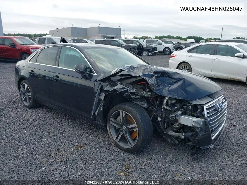 WAUCNAF48HN026047 2017 Audi A4