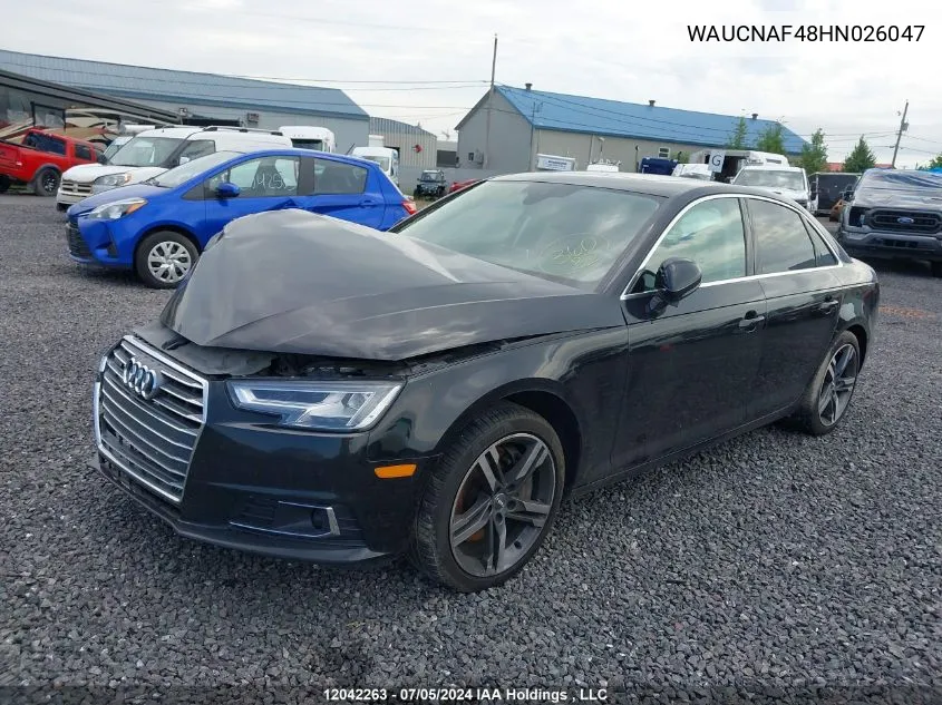 WAUCNAF48HN026047 2017 Audi A4