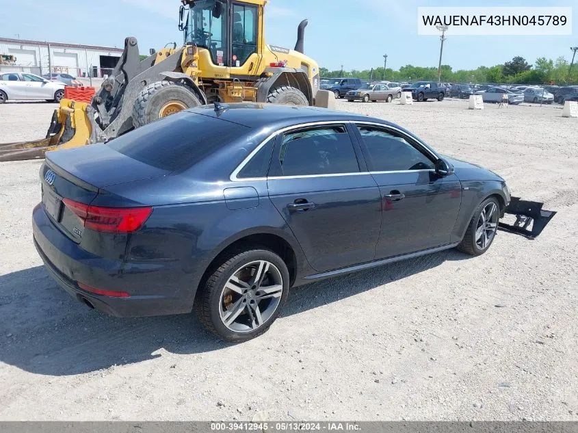 WAUENAF43HN045789 2017 Audi A4 2.0T Premium