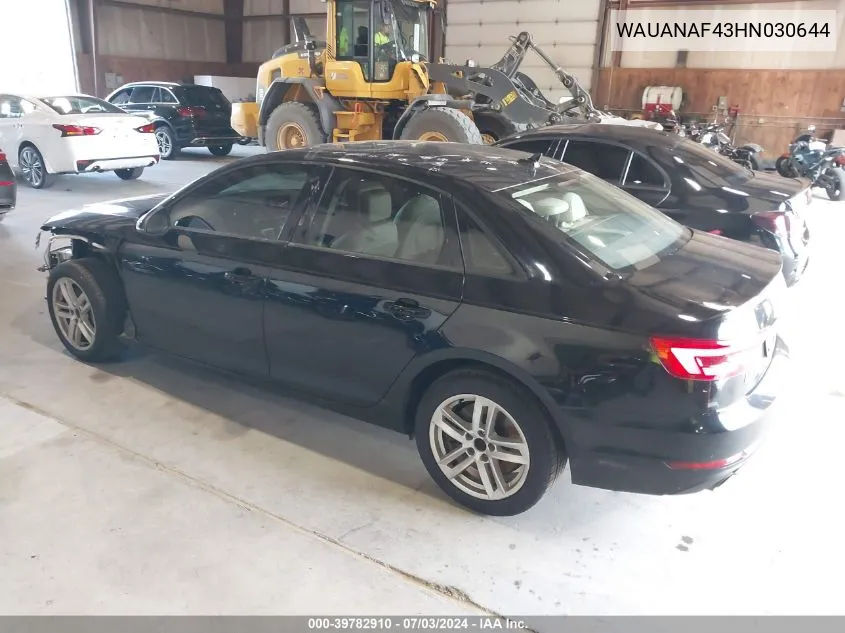 WAUANAF43HN030644 2017 Audi A4 2.0T Premium