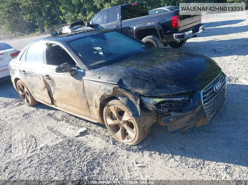 2017 Audi A4 2.0T Premium VIN: WAUENAF42HN013335 Lot: 39845474