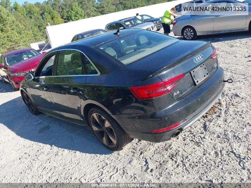 WAUENAF42HN013335 2017 Audi A4 2.0T Premium