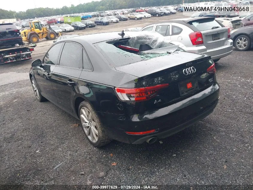 WAUGMAF49HN043668 2017 Audi A4 Ultra Premium