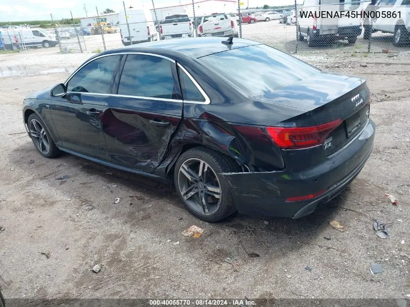 WAUENAF45HN005861 2017 Audi A4 Premium Plus