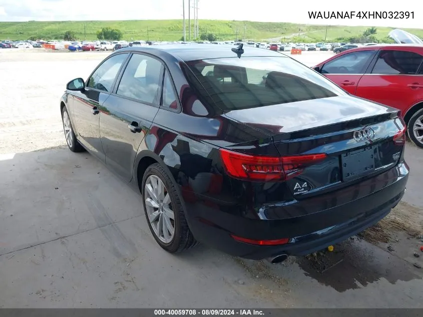 WAUANAF4XHN032391 2017 Audi A4 2.0T Premium