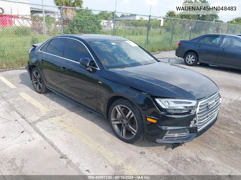 2017 Audi A4 2.0T Premium VIN: WAUENAF45HN048483 Lot: 40097230