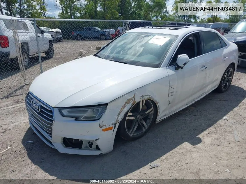 WAUENAF44HN034817 2017 Audi A4 2.0T Premium