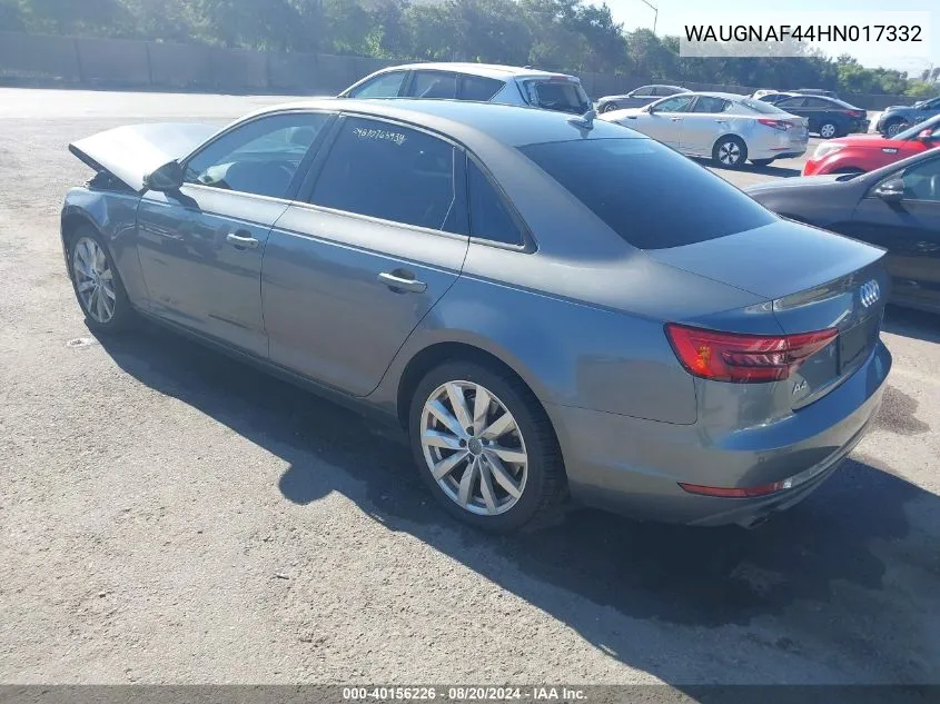 WAUGNAF44HN017332 2017 Audi A4 Premium