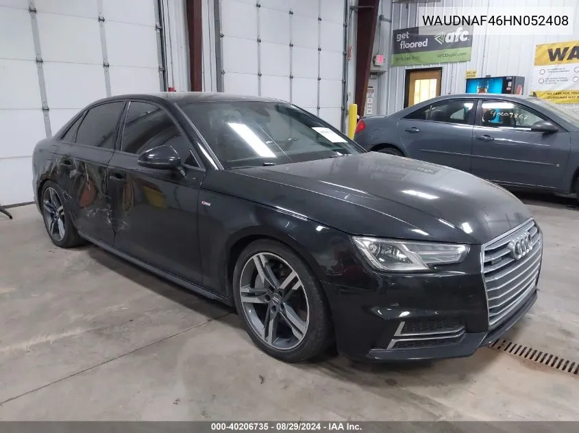 2017 Audi A4 2.0T Season Of Audi Premium VIN: WAUDNAF46HN052408 Lot: 40206735