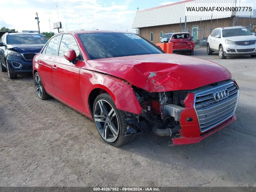 WAUGNAF4XHN007775 2017 Audi A4 Premium