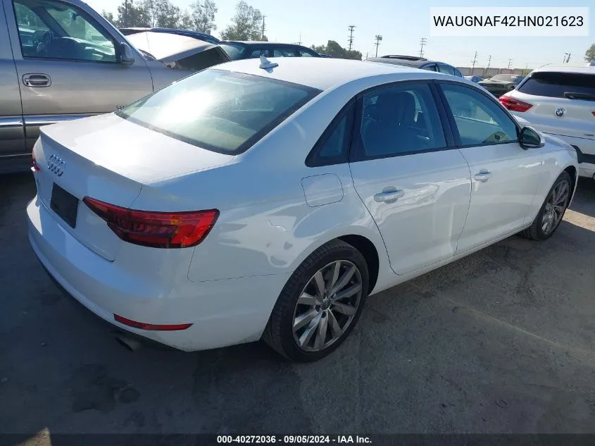 WAUGNAF42HN021623 2017 Audi A4 Premium