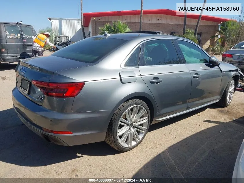 WAUENAF45HA158960 2017 Audi A4 2.0T Premium