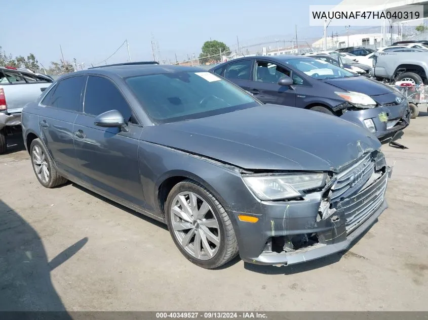 WAUGNAF47HA040319 2017 Audi A4 2.0T Premium