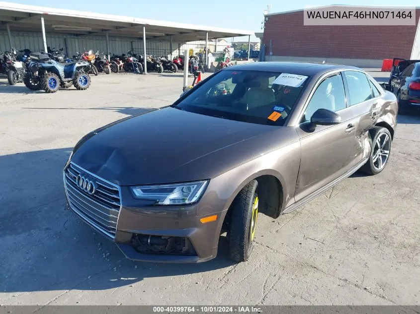 WAUENAF46HN071464 2017 Audi A4 2.0T Premium