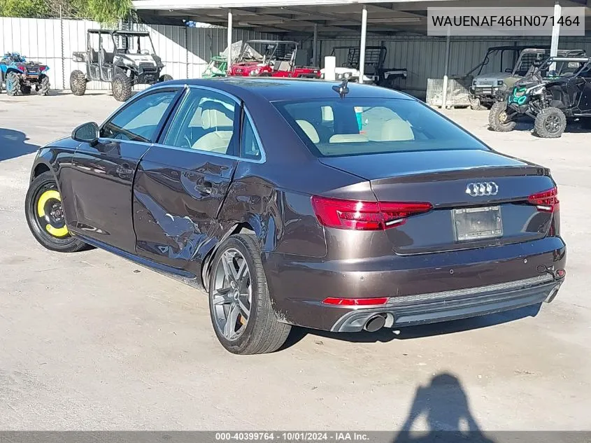 WAUENAF46HN071464 2017 Audi A4 2.0T Premium