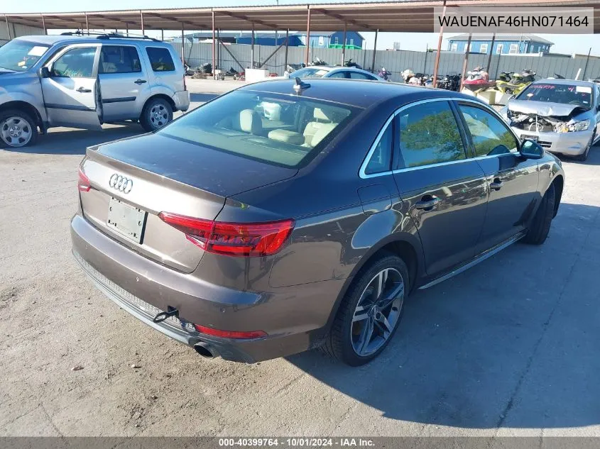 WAUENAF46HN071464 2017 Audi A4 2.0T Premium