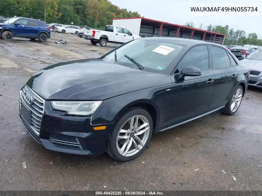 2017 Audi A4 Season Of Audi Ultra Premium VIN: WAUKMAF49HN055734 Lot: 40425220