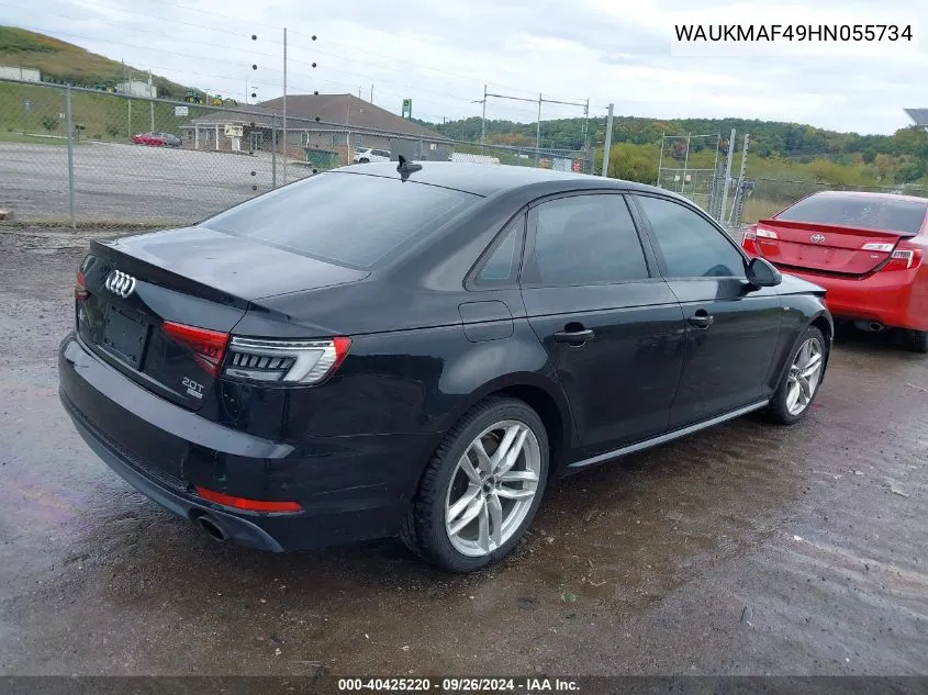 WAUKMAF49HN055734 2017 Audi A4 Season Of Audi Ultra Premium