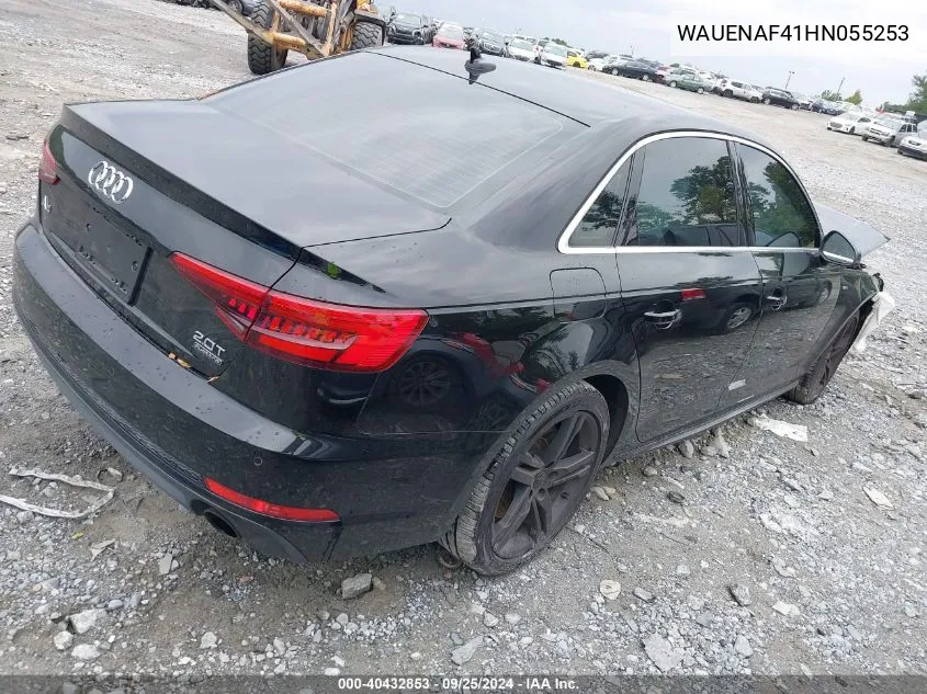 2017 Audi A4 2.0T Premium VIN: WAUENAF41HN055253 Lot: 40432853