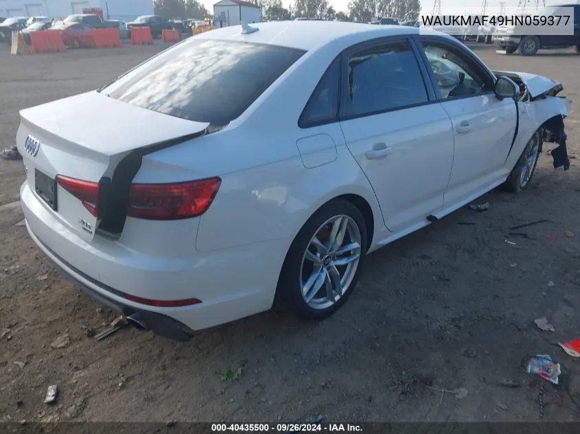 WAUKMAF49HN059377 2017 Audi A4 Ultra Premium