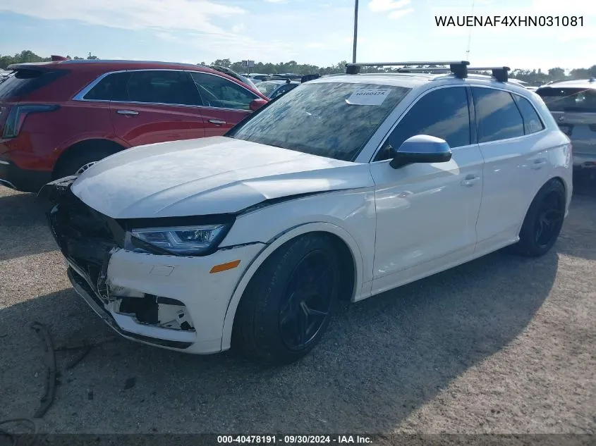 2017 Audi A4 2.0T Premium VIN: WAUENAF4XHN031081 Lot: 40478191