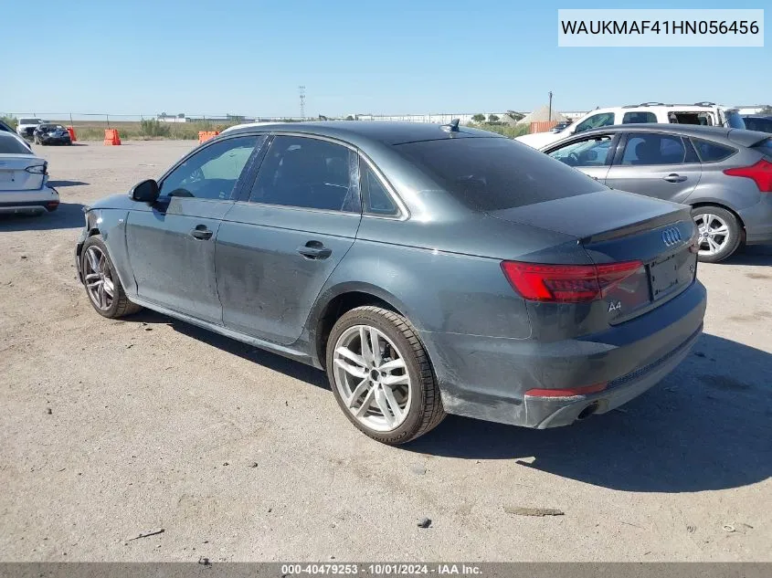 2017 Audi A4 Season Of Audi Ultra Premium VIN: WAUKMAF41HN056456 Lot: 40479253