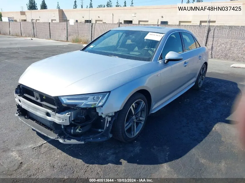 WAUMNAF48HN037425 2017 Audi A4 2.0T Premium