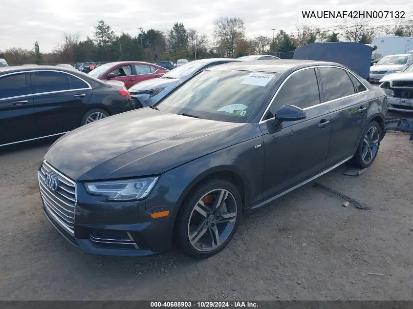 WAUENAF42HN007132 2017 Audi A4 2.0T Premium