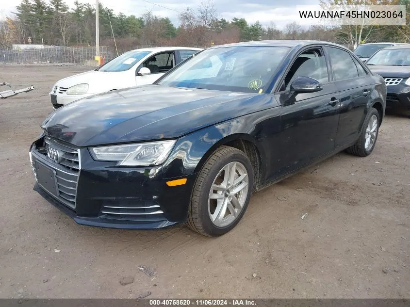 2017 Audi A4 2.0T Premium VIN: WAUANAF45HN023064 Lot: 40758520