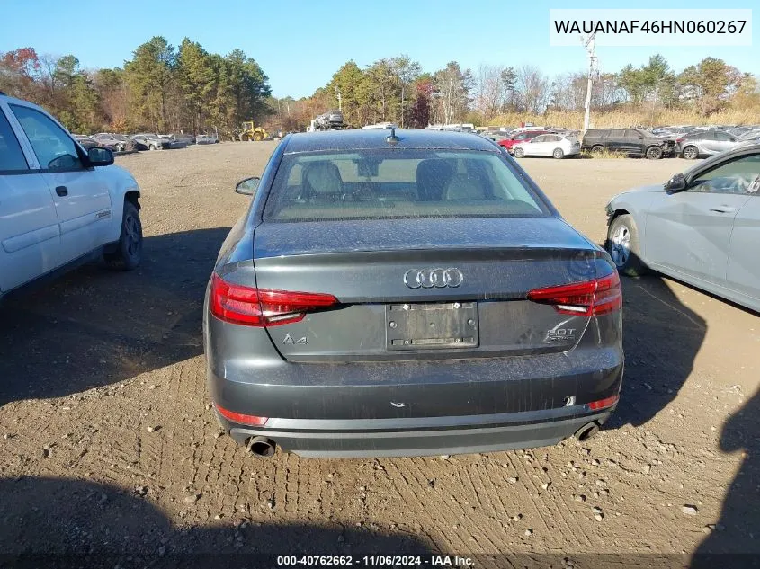 2017 Audi A4 2.0T Premium VIN: WAUANAF46HN060267 Lot: 40762662